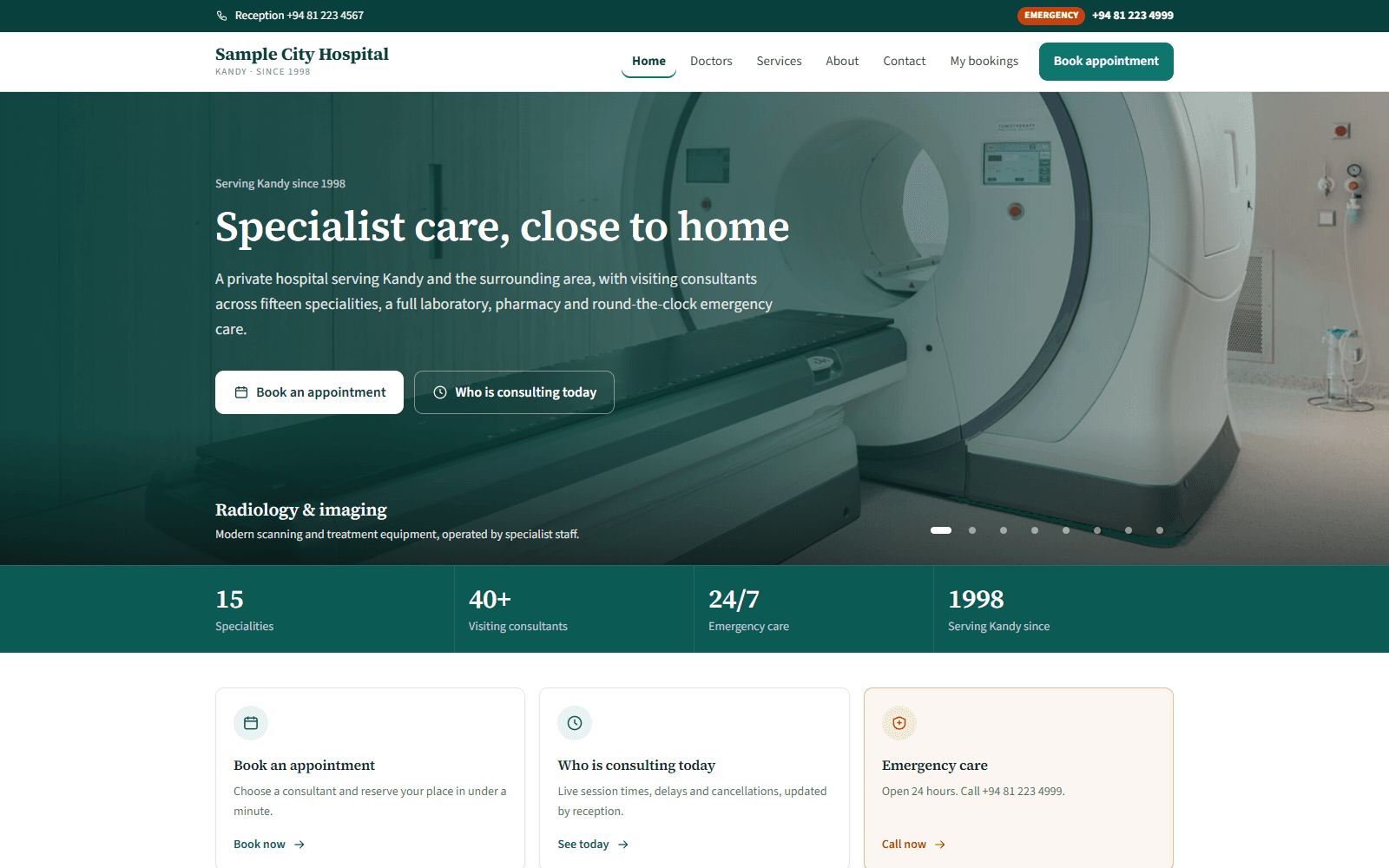 Hospital channelling system — An appointment-booking demonstration with a staff administration panel